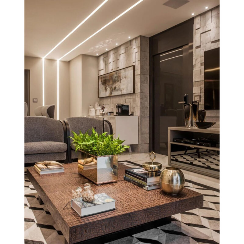 Perfil empotrado plano para cinta LED 2 Mts - Imagen 3