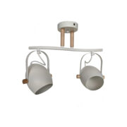 Luminaria a cielo Rubik, Blanca madera 2*E27 220V (SHOWROOM)