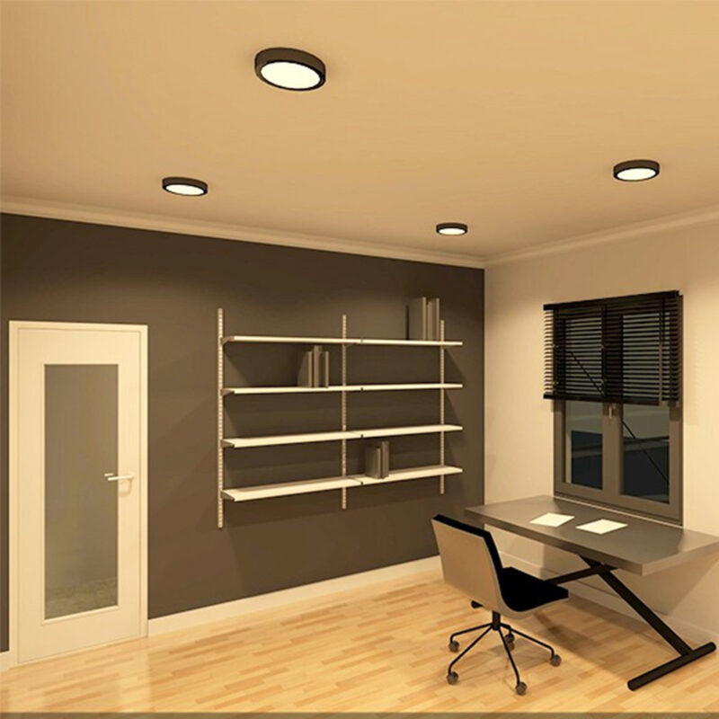 Plafón Slim Circular Negro 18W 220V - Imagen 3