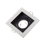 Porta GU10 Retraído Blanco Reflector Negro Cuadrado