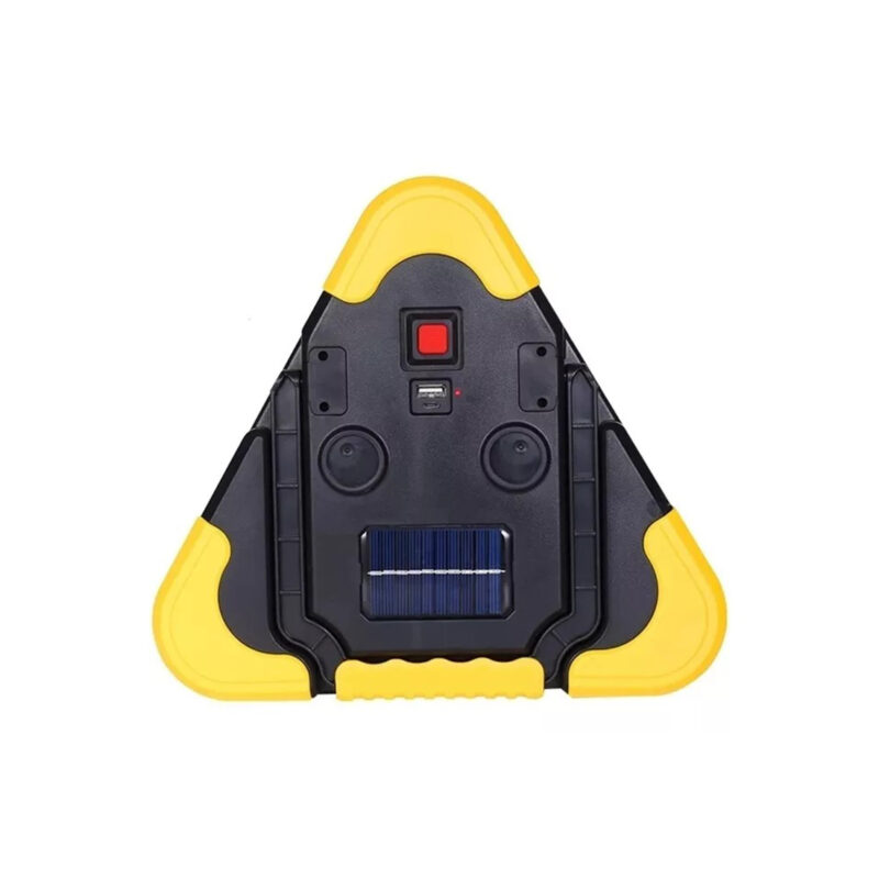 Triángulo de Seguridad LED Solar USB 10W 6000K, Luz Roja Emergencia - Imagen 2