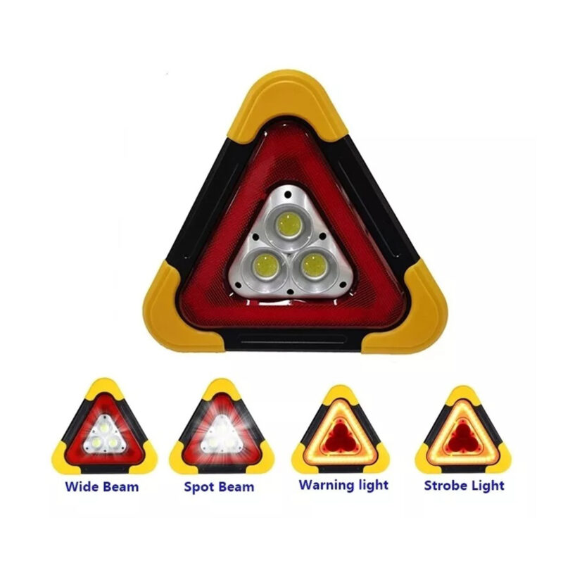 Triángulo de Seguridad LED Solar USB 10W 6000K, Luz Roja Emergencia - Imagen 4