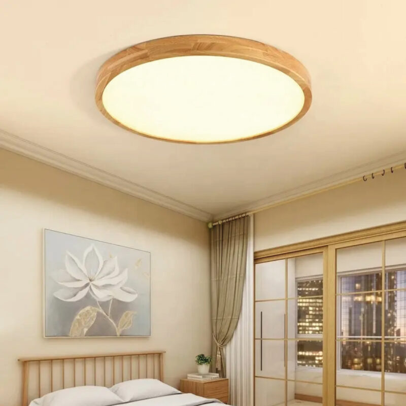 Plafón LED Circular 76W Madera CCT 220V - Imagen 2