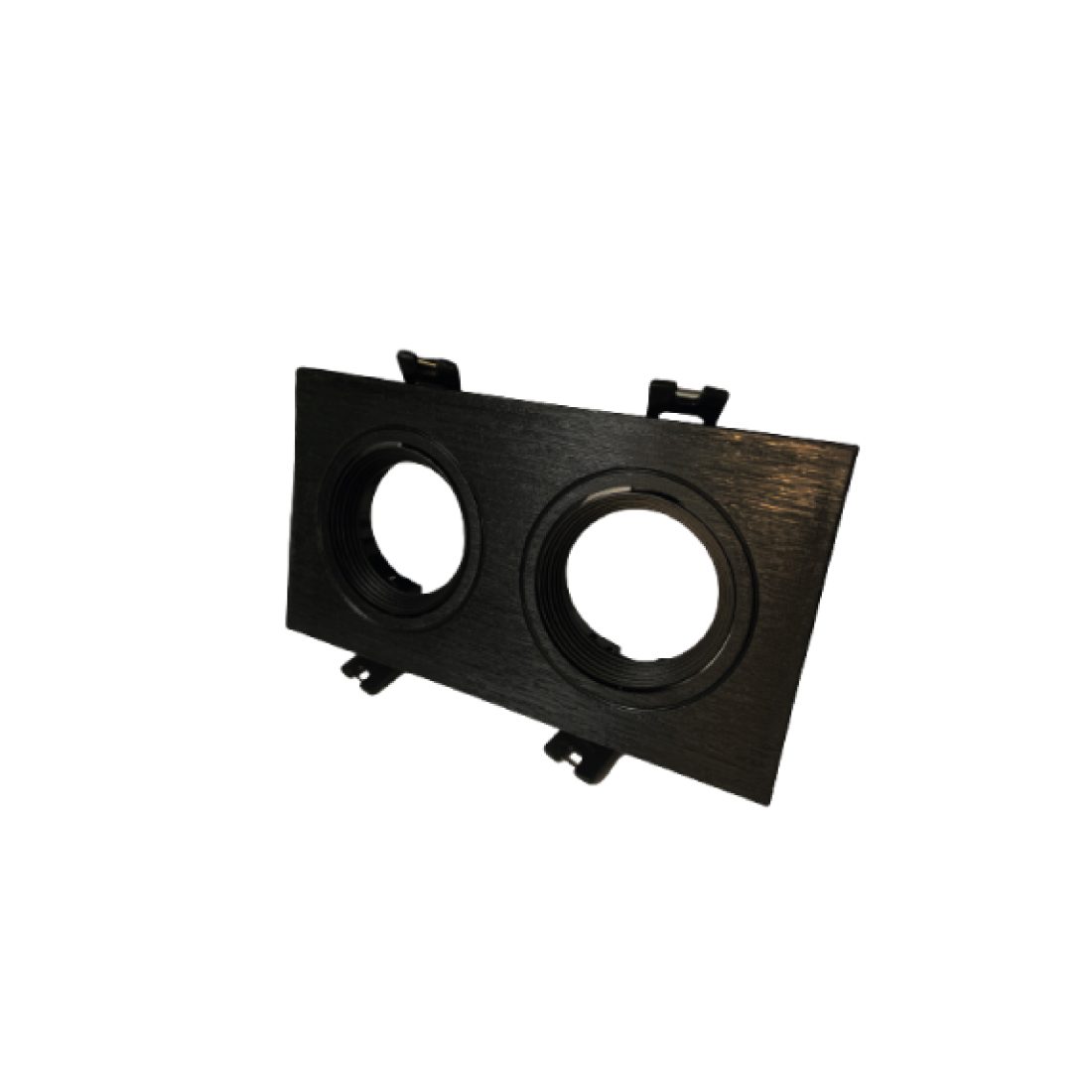 Porta 2*GU10 Rectangular, color negro plástico IP20 220V